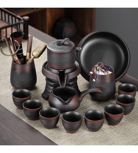 Purple pottery tea set