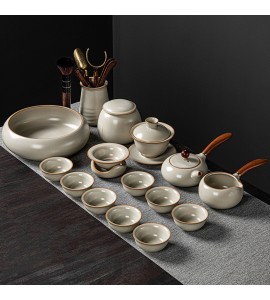 Huang Ru kiln side pot tea set