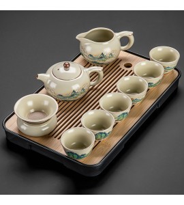 Chinese yellow Ru kiln tea set